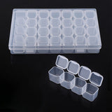 Clear Plastic 28 Slots Adjustable Tablet Medicine Pill Jewelry Storage Organizer Box Container