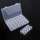 Clear Plastic 28 Slots Adjustable Tablet Medicine Pill Jewelry Storage Organizer Box Container