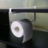 Under Cabinet Paper Roll Towel Hanging Holder Rack Stainless Metal Kitchen Storage Organizer - Close-Up Angle