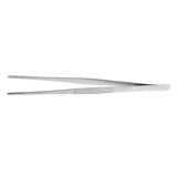 Stainless Steel Silver Long Food Tongs Straight Home Medical Tweezers Garden Kitchen Tool 30cm - Top-Down View