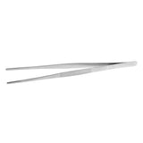 Stainless Steel Silver Long Food Tongs Straight Home Medical Tweezers Garden Kitchen Tool 30cm - 45-Degree Angle