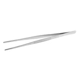 Stainless Steel Silver Long Food Tongs Straight Home Medical Tweezers Garden Kitchen Tool 30cm - Low Angle