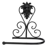 Paper Towel Holder Wall mounted Tissue Rack for Kitchen Bathroom (Black) - Front View