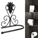 Paper Towel Holder Wall mounted Tissue Rack for Kitchen Bathroom (Black)