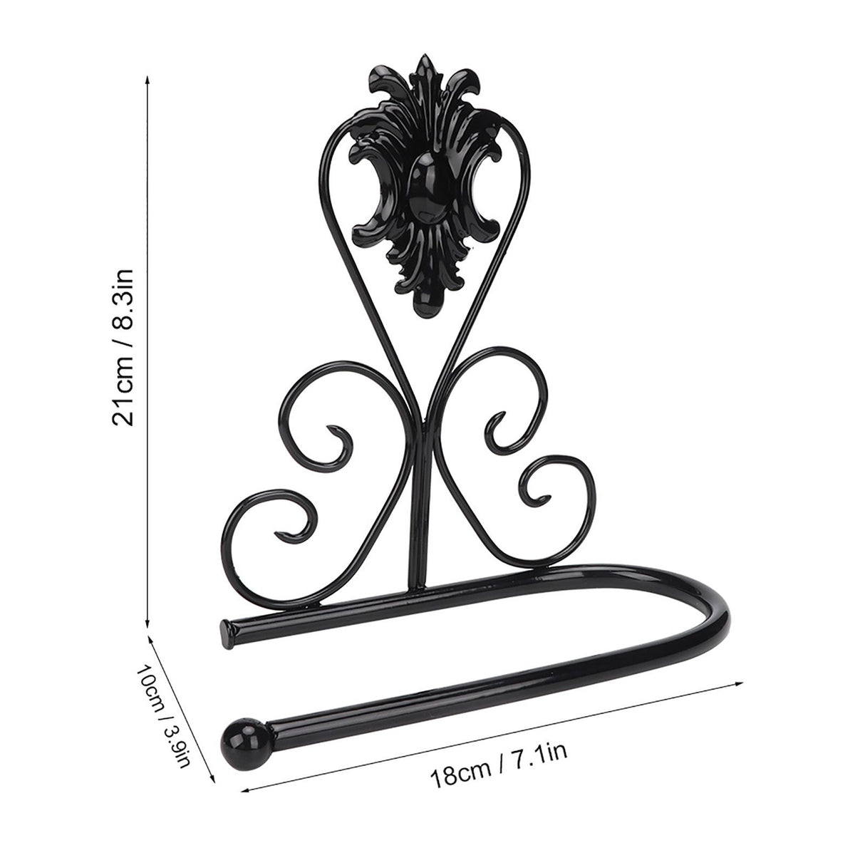 Paper Towel Holder Wall mounted Tissue Rack for Kitchen Bathroom (Black)
