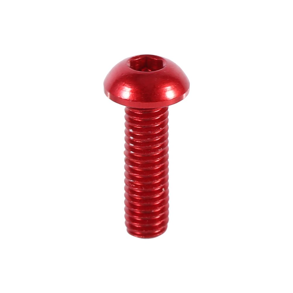 10pcs M3 6-10mm Button Round Head Aluminum Alloy Metric Hex Socket Cap Screw Bolt Red 10mm