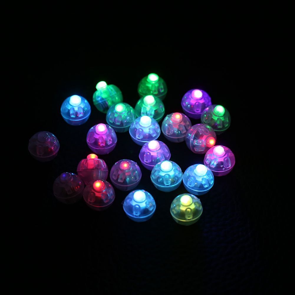 100Pcs/lot Round Flash Ball Lamps Balloon Lights Home Christmas Wedding Party Decor RGB