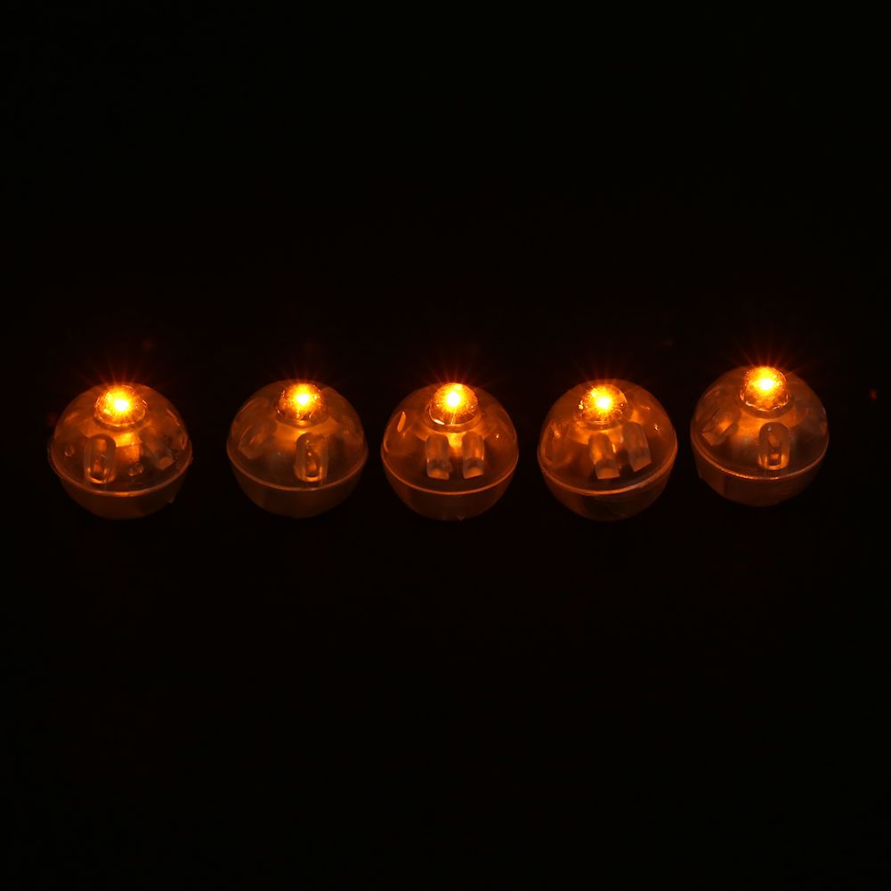 100Pcs/lot Round Flash Ball Lamps Balloon Lights Christmas Wedding Party Decoration Yellow