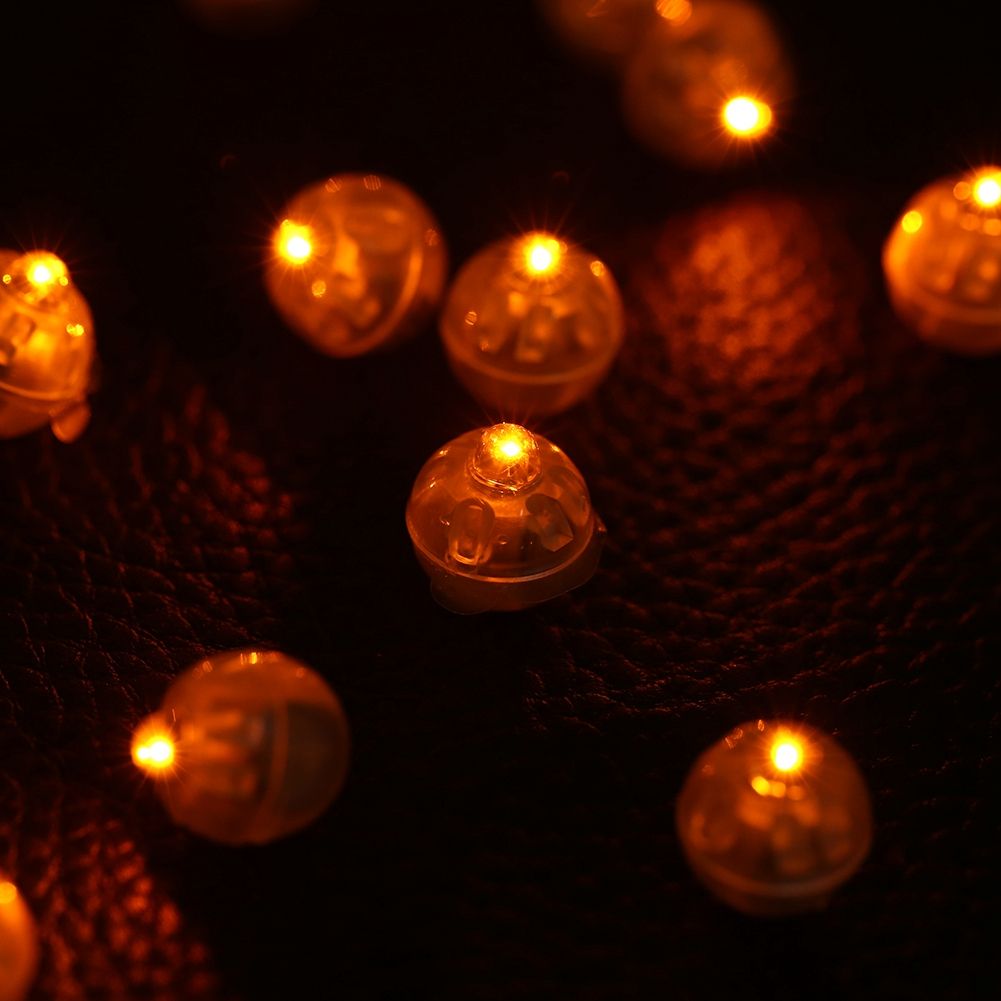 100Pcs/lot Round Flash Ball Lamps Balloon Lights Christmas Wedding Party Decoration Yellow