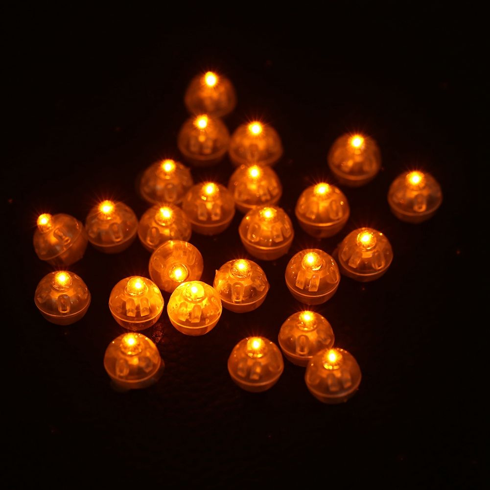 100Pcs/lot Round Flash Ball Lamps Balloon Lights Christmas Wedding Party Decoration Yellow