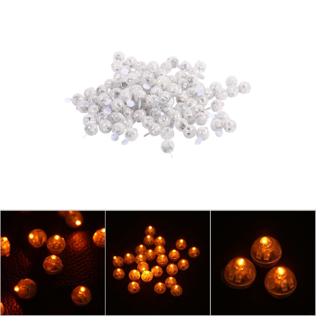 100Pcs/lot Round Flash Ball Lamps Balloon Lights Christmas Wedding Party Decoration Yellow