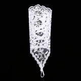 Retro Syle Ivory Lace Flower Bride Bridal Rhinestone Sexy Fingerless Gloves Wedding White