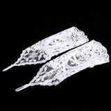 Vintage Syle Ivory Lace Flower Bride Bridal Rhinestone Sexy Fingerless Gloves Wedding Ivory