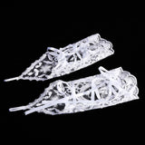 Vintage Syle Ivory Lace Flower Bride Bridal Rhinestone Sexy Fingerless Gloves Wedding Ivory