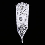 Vintage Syle Ivory Lace Flower Bride Bridal Rhinestone Sexy Fingerless Gloves Wedding Ivory