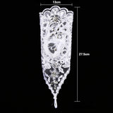 Vintage Syle Ivory Lace Flower Bride Bridal Rhinestone Sexy Fingerless Gloves Wedding Ivory