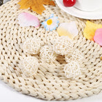 20Pcs Decorative Rattan Balls Ornaments Wedding Christmas Birthday Party Decorations (White)