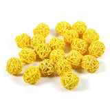 20Pcs Decorative Rattan Balls Ornaments Wedding Christmas Birthday Party Decorations (Yellow)