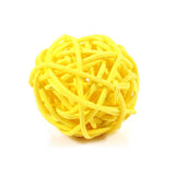 20Pcs Decorative Rattan Balls Ornaments Wedding Christmas Birthday Party Decorations (Yellow) - Front View