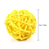 20Pcs Decorative Rattan Balls Ornaments Wedding Christmas Birthday Party Decorations (Yellow)