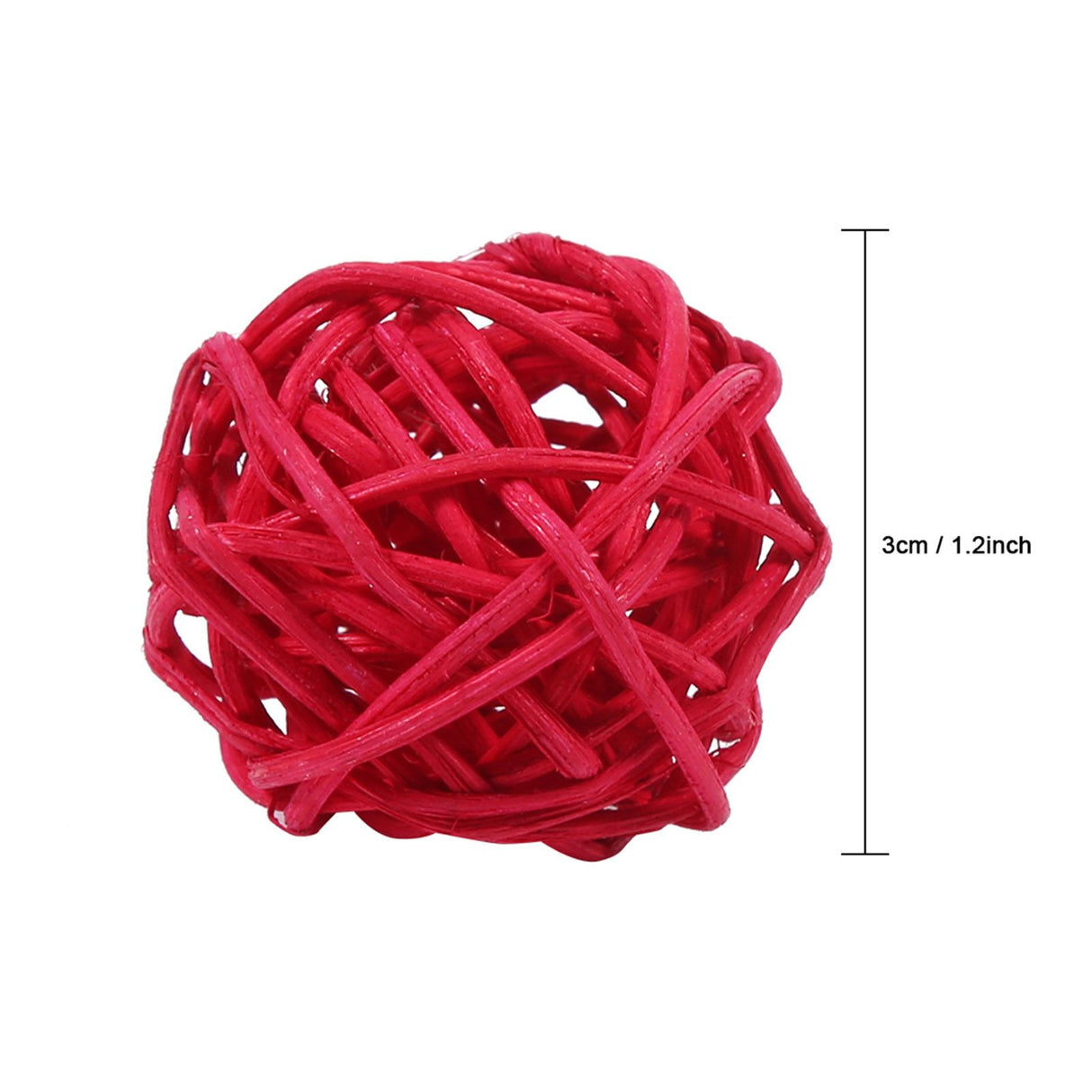 20Pcs Decorative Rattan Balls Ornaments Wedding Christmas Birthday Party Decorations (Red)