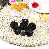20Pcs Decorative Rattan Balls Ornaments Wedding Christmas Birthday Party Decorations (Black) - Side View