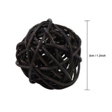 20Pcs Decorative Rattan Balls Ornaments Wedding Christmas Birthday Party Decorations (Black) - Top-Down View