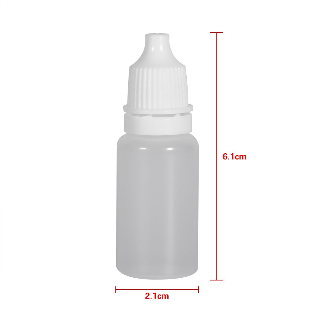 50PCS 10ml Volume Empty Plastic Squeezable Bottles Eye Liquid Container Dropper