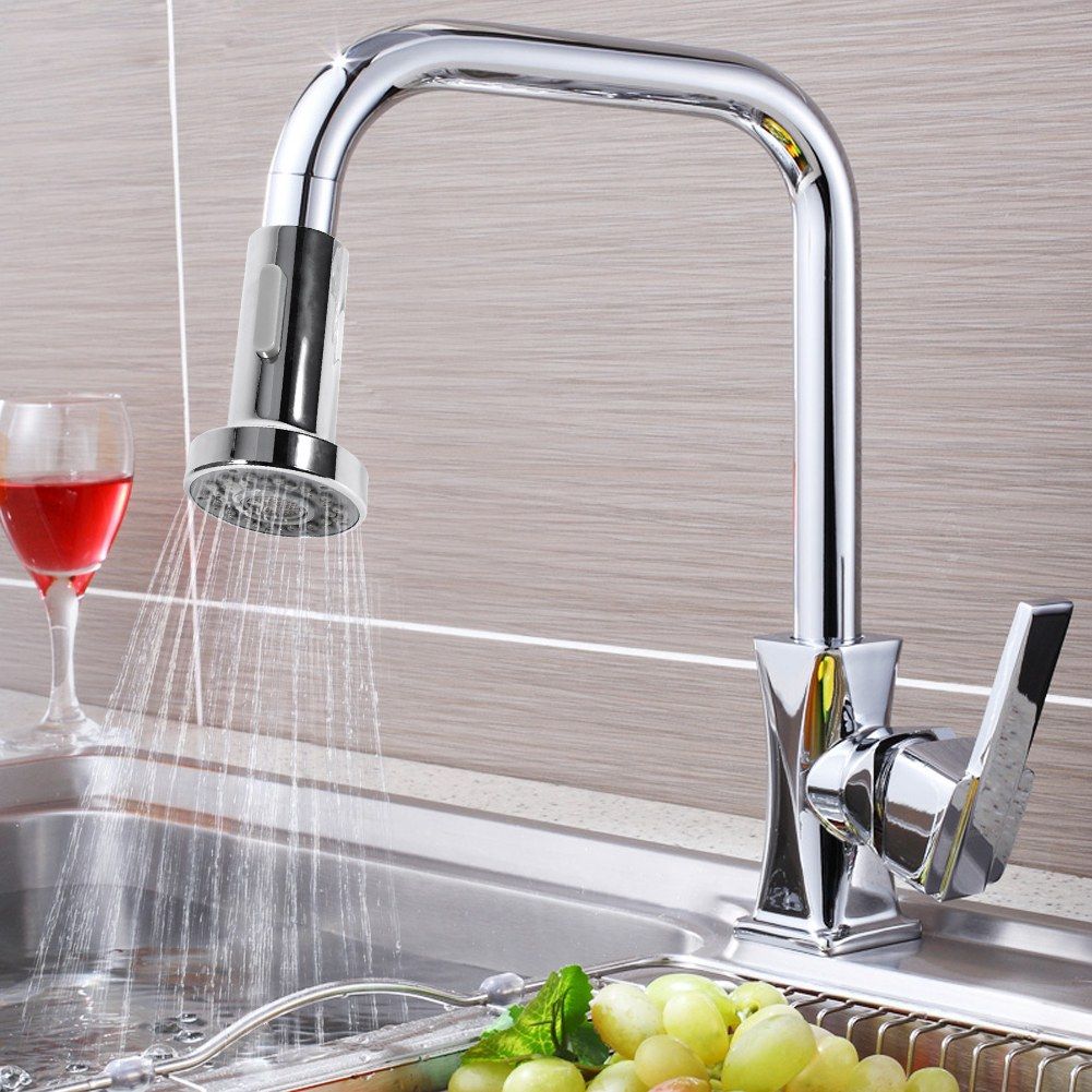 Chrome Finish Dual mode Replacement Home Kitchen Faucet Spray Shower Head Durable