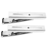 2x Kitchen Stainless Steel Microwave Oven Bracket Sturdy Foldable Stretch Wall Mount Rack Shelf - Front View