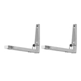 2x Kitchen Stainless Steel Microwave Oven Bracket Sturdy Foldable Stretch Wall Mount Rack Shelf - Top-Down View