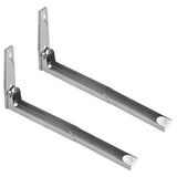 2x Kitchen Stainless Steel Microwave Oven Bracket Sturdy Foldable Stretch Wall Mount Rack Shelf - 45-Degree Angle