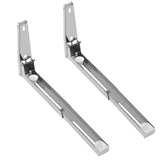 2x Kitchen Stainless Steel Microwave Oven Bracket Sturdy Foldable Stretch Wall Mount Rack Shelf - Close-Up Angle