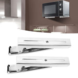 2x Kitchen Stainless Steel Microwave Oven Bracket Sturdy Foldable Stretch Wall Mount Rack Shelf