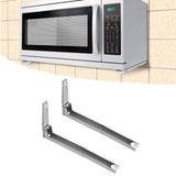 2x Kitchen Stainless Steel Microwave Oven Bracket Sturdy Foldable Stretch Wall Mount Rack Shelf - Extra Image