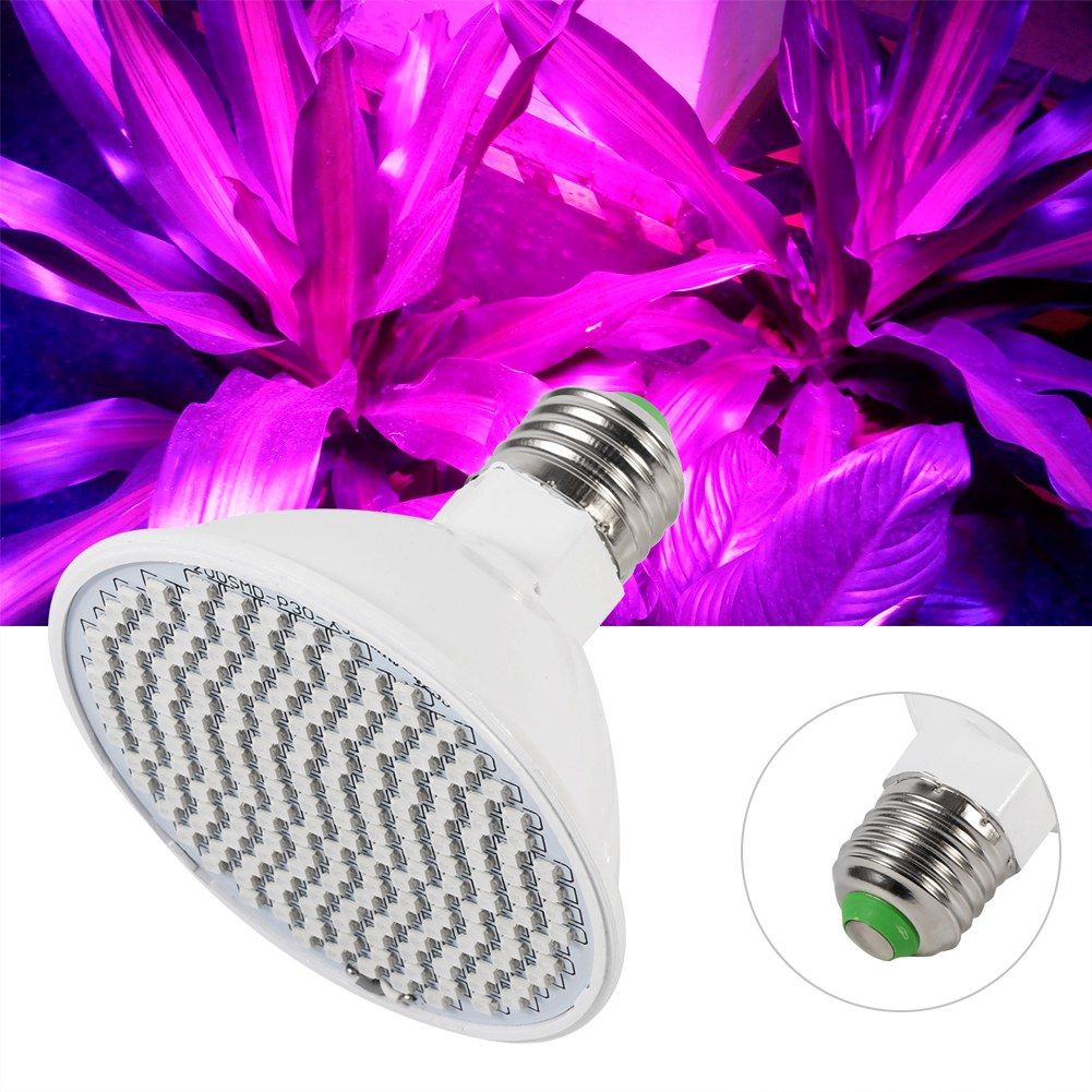 24W 200-LED Plant Grow Light E27 Hydroponic Flower Veg Growing Lamps 85~265V