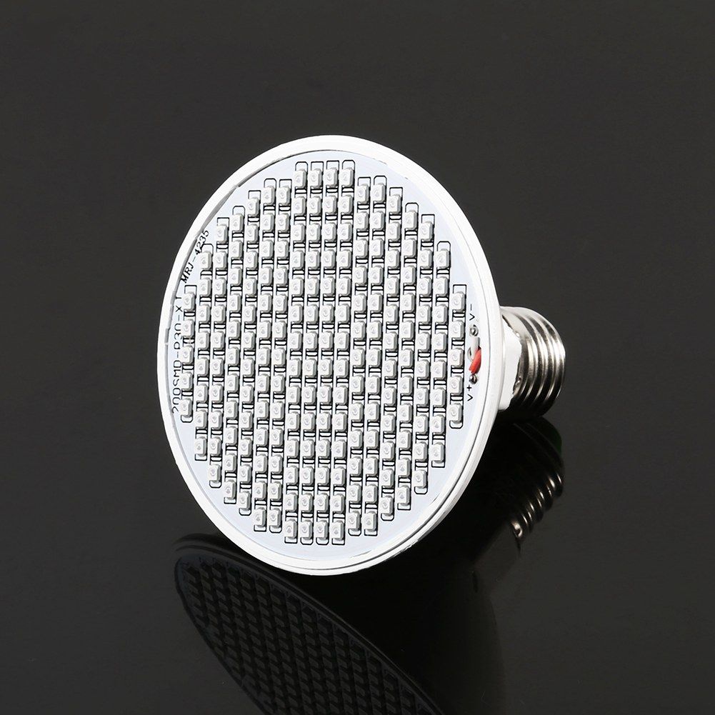 24W 200-LED Plant Grow Light E27 Hydroponic Flower Veg Growing Lamps 85~265V