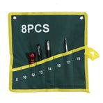 1Pc Durable Canvas Spanner Wrench Tool Roll Up Storage Bag Green 8 Pockets