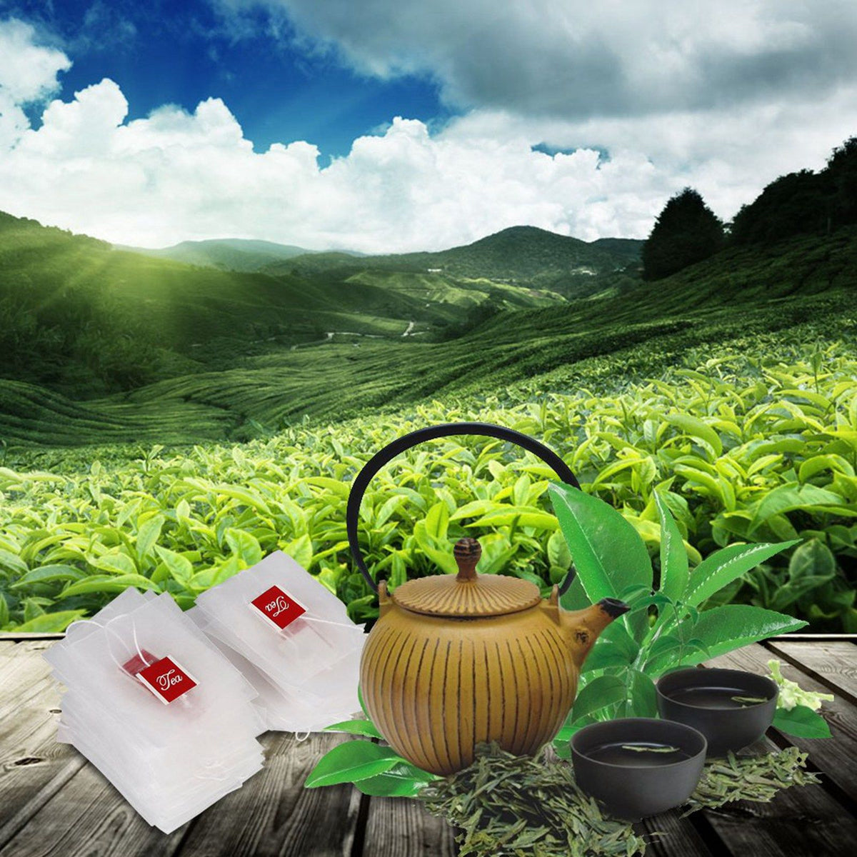100Pcs New Style Nylon Empty Tea Infuser Herb Spice Filter Strainer Bags With String Household