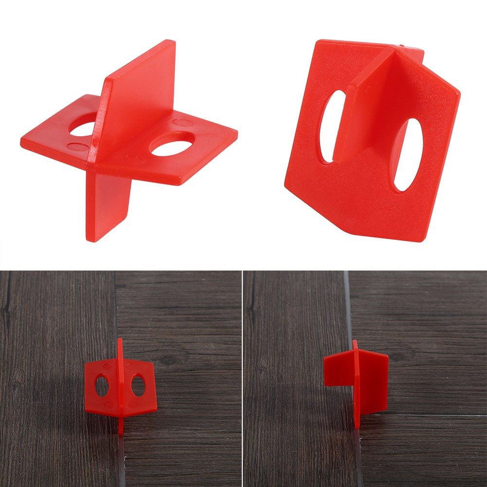 50Pcs 1/16'' Tile Leveling System Red 3 Side Spacer Cross And T Shape Ceramic Floor Wall Tools