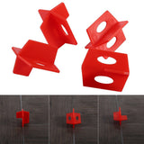 50Pcs 1/16'' Tile Leveling System Red 3 Side Spacer Cross And T Shape Ceramic Floor Wall Tools