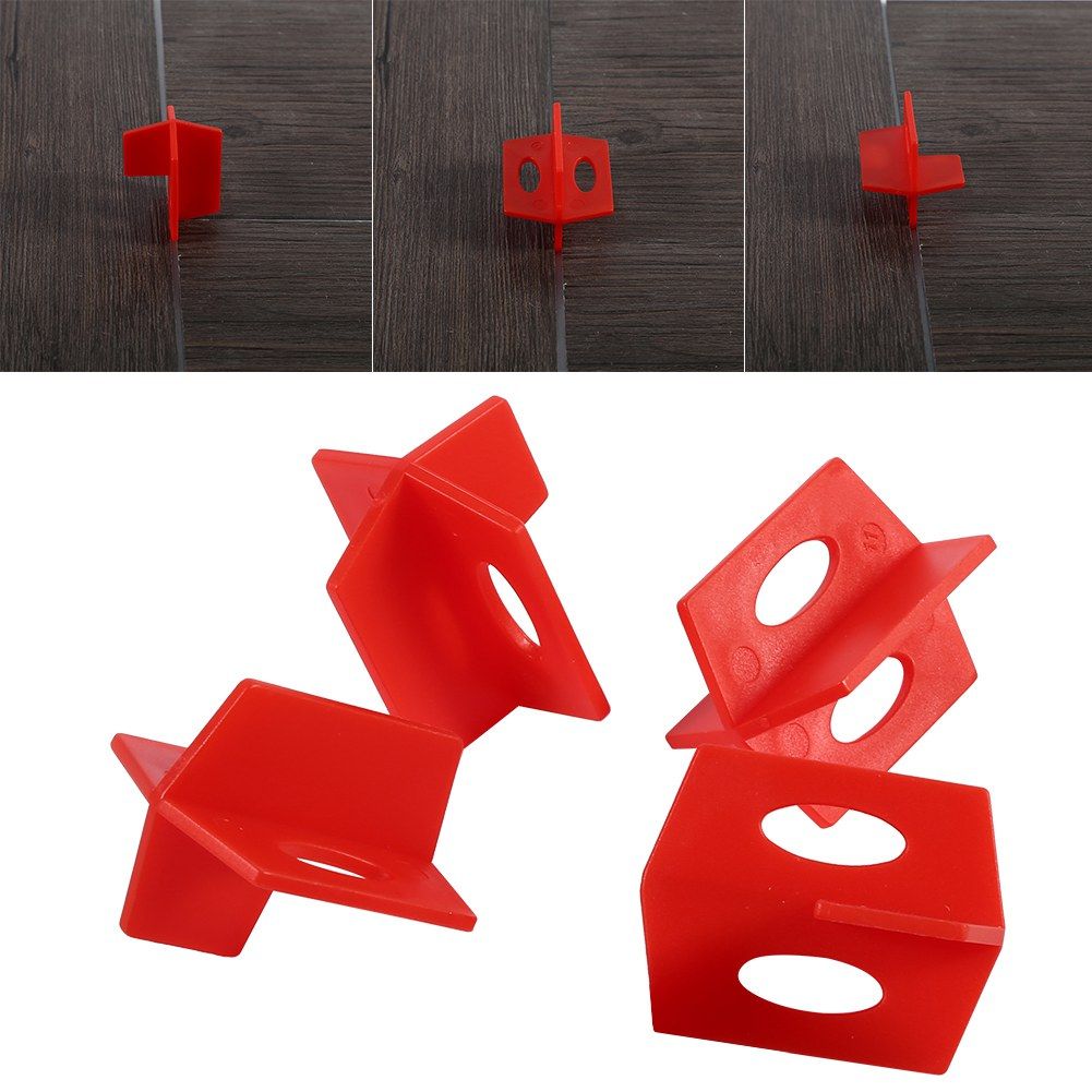 50Pcs 1/16'' Tile Leveling System Red 3 Side Spacer Cross And T Shape Ceramic Floor Wall Tools