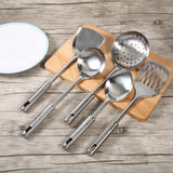 5Pcs Multi functional Kitchen Utensil Set Stainless Steel Spoons Shovel Spatula Cooking Tools