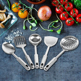 5Pcs Multi functional Kitchen Utensil Set Stainless Steel Spoons Shovel Spatula Cooking Tools