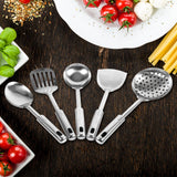 5Pcs Multi functional Kitchen Utensil Set Stainless Steel Spoons Shovel Spatula Cooking Tools
