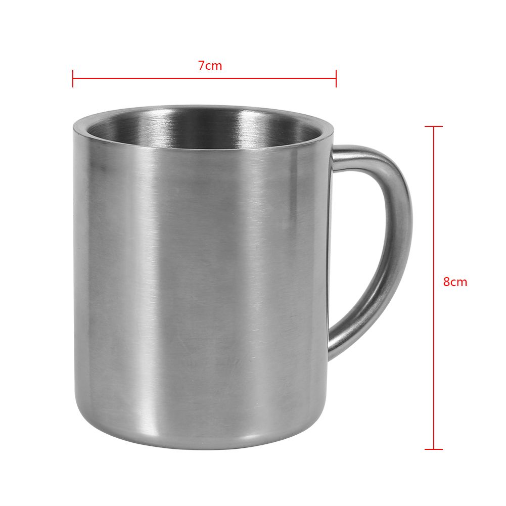 Portable Student Stainless Steel Double Wall Mug Travel Camping Coffee Tea Milk Cup Durable