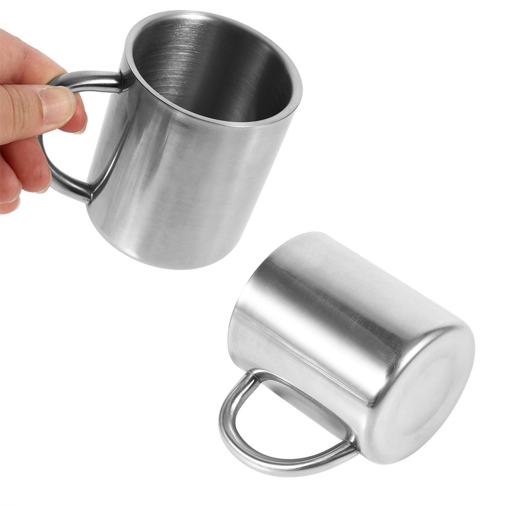 Portable Student Stainless Steel Double Wall Mug Travel Camping Coffee Tea Milk Cup Durable
