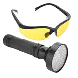 UV Flashlight Pet Stain Urine Detector Bright 100 LEDs Blacklight Torch with UV Sunglasses for