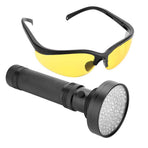 UV Flashlight Pet Stain Urine Detector Bright 100 LEDs Blacklight Torch with UV Sunglasses for