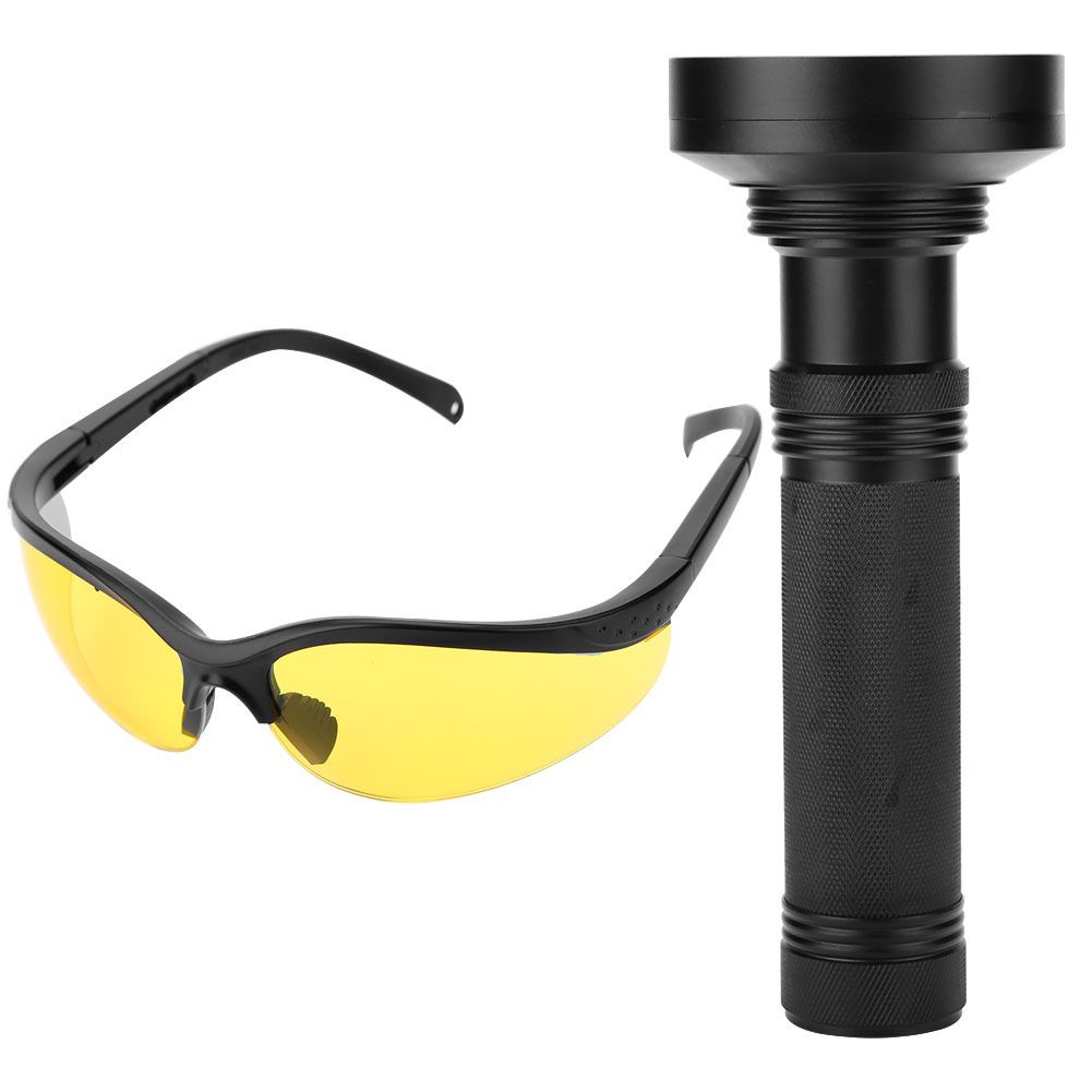 UV Flashlight Pet Stain Urine Detector Bright 100 LEDs Blacklight Torch with UV Sunglasses for